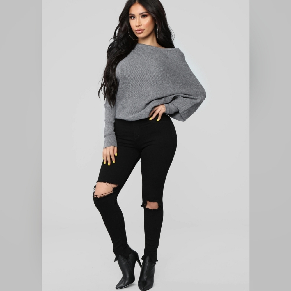 FASHION NOVA OF THE SHOULDER SWEATER - Picture 4 of 4